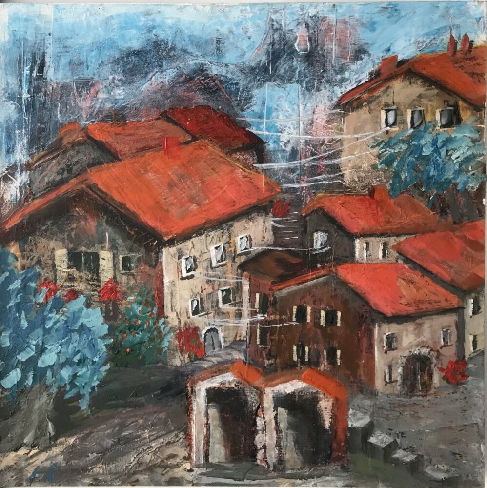 Altes Dorf | 30 x 30 cm | Acryl auf Holz | 2021