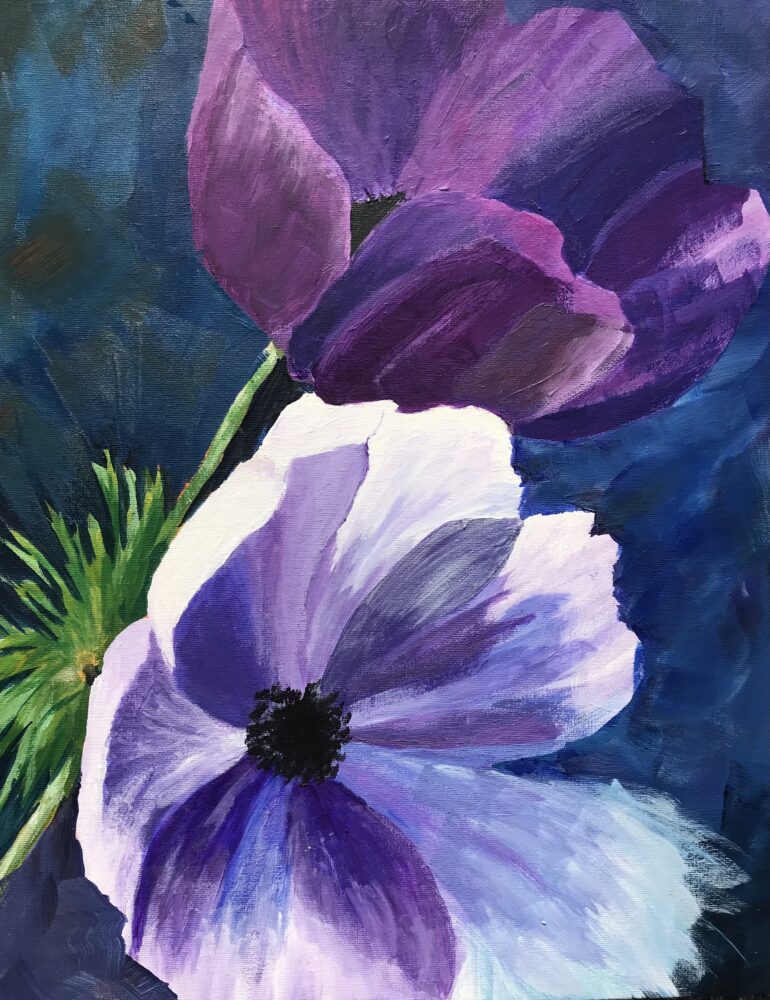 Anemonen | 40 x 50 cm | Acryl auf Leinwand | 2021