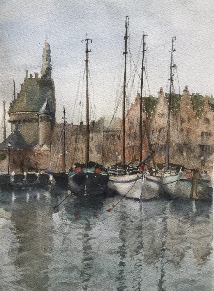 Hafen von Horn | 27 x 37 cm | Aquarell auf Papier | 2022