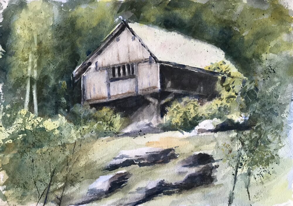 Waldhütte | 30 x 40 cm | Aquarell auf Papier | 2022
