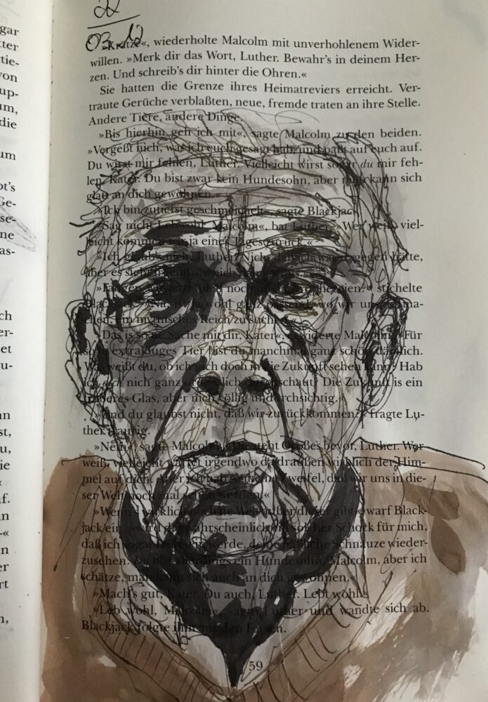 Alter Mann | 12 x 20 cm | Tusche Papier | 2022