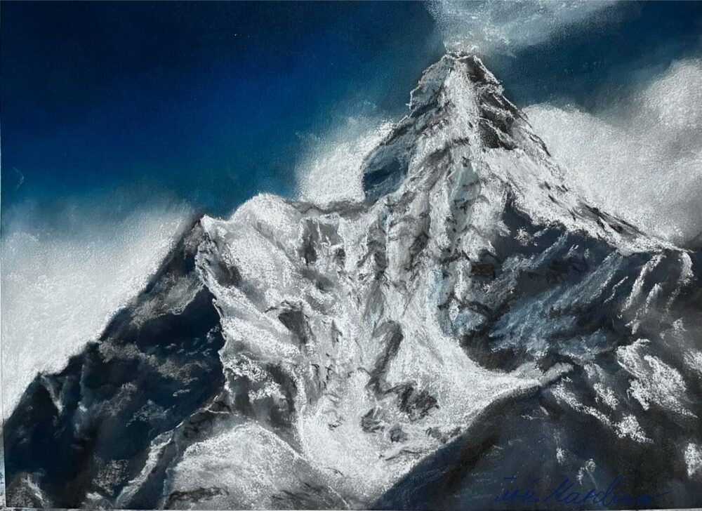 Ama Dablam | 21 x 28 cm | Pastellkreide auf Papier | 2024