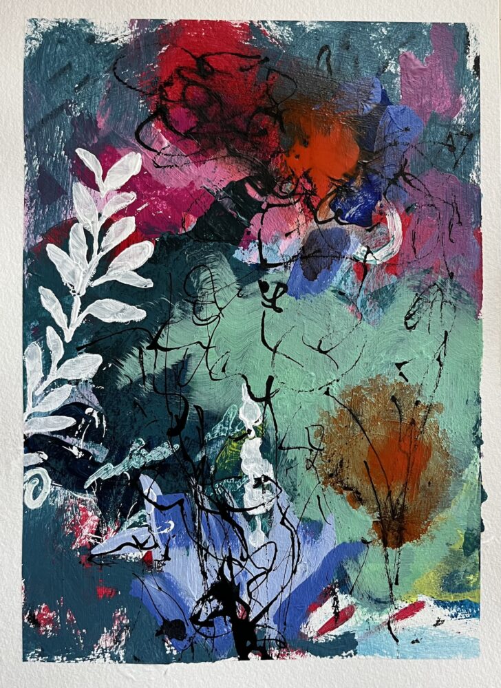 Floral 1 | 16 x 22 cm | Mixed Media auf Papier | 2025