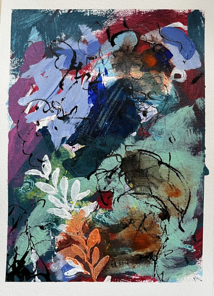 Floral 3 | 16 x 22 cm | Mixed Media auf Papier | 2025