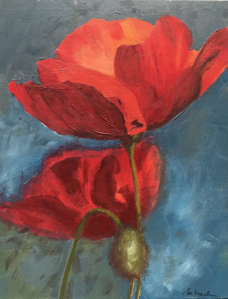 Roter Mohn | 40 x 50 cm | Acryl auf Leinwand | 2021