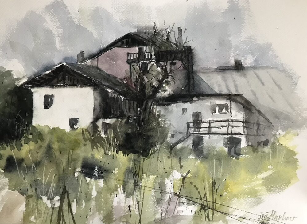 Alter Bauernhof | 30 x 40 cm | Aquarell auf Papier | 2023