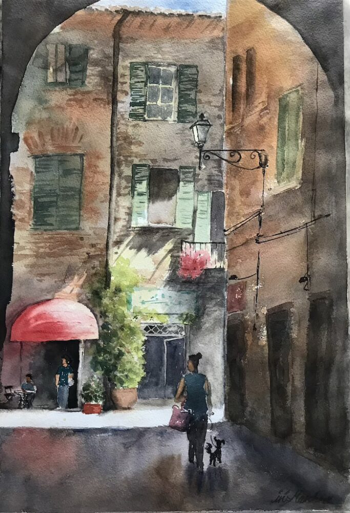 Städtchen in Italien | 38 x 56 cm | Aquarell auf Papier | 2022