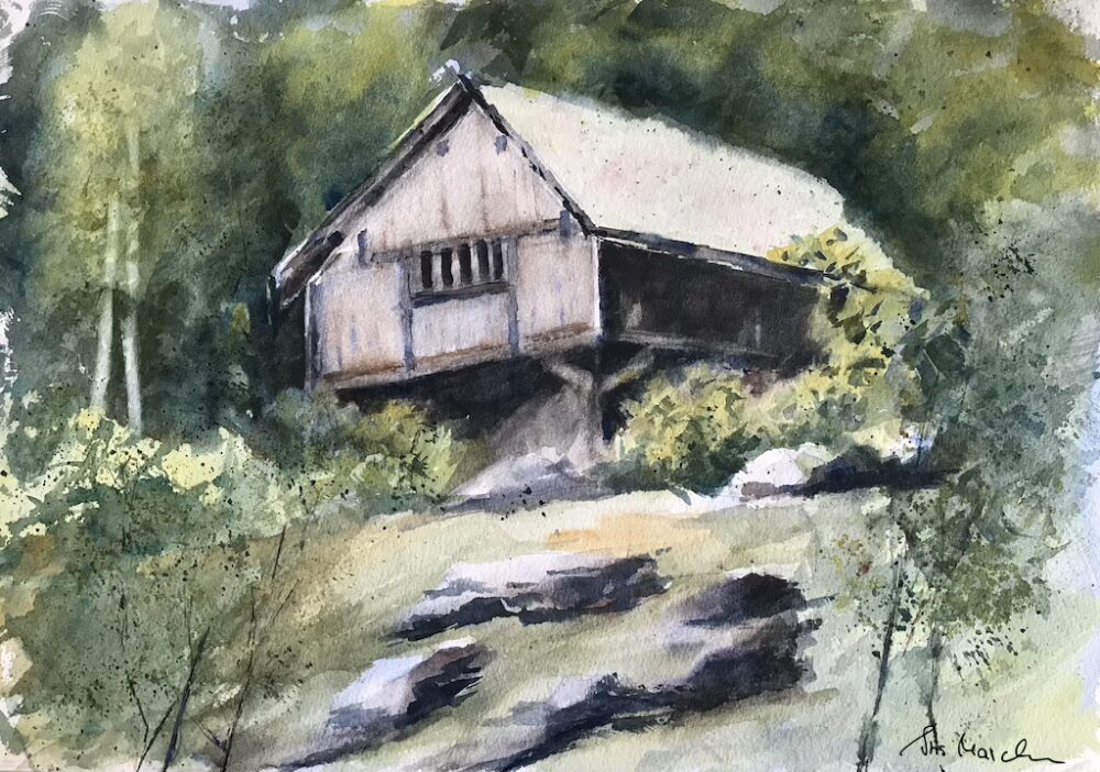 Waldhütte | 30 x 40 cm | Aquarell auf Papier | 2022